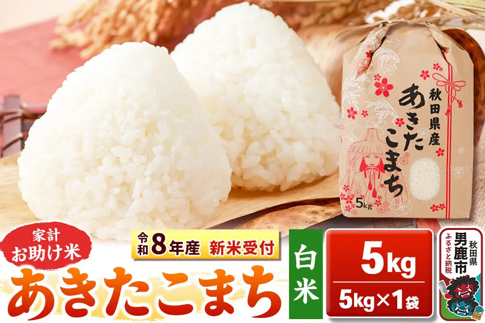 《新米》【白米】 あきたこまち 5kg 令和8年産 秋田県 男鹿市 こまちライン