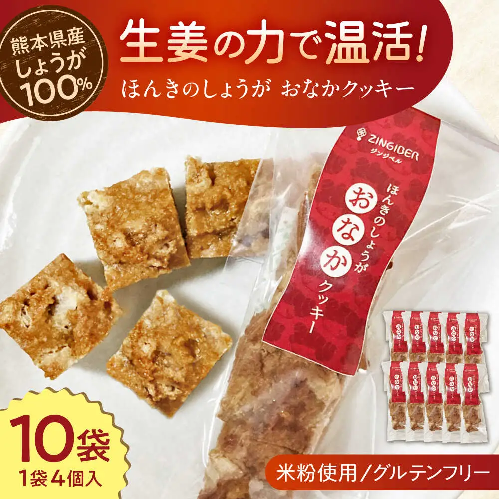 ほんきのしょうが おなかクッキー10袋セット クッキー[AYAD008]