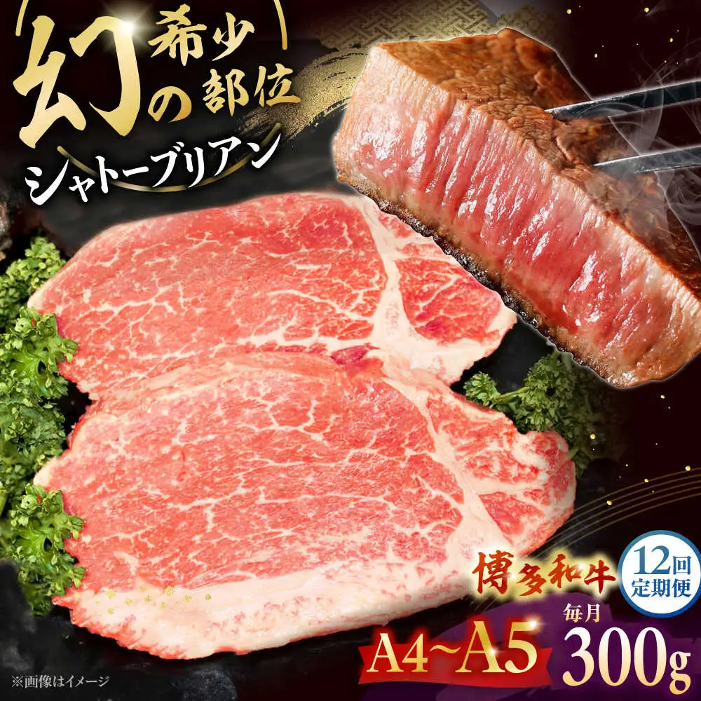 【全12回定期便】 博多和牛ヒレ シャトーブリアン300g(2枚入) 桂川町/株式会社チクゼンヤ [ADBZ012] ステーキ ヒレ 希少 国産