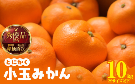 【2026年先行予約】みかん とにかく 小玉 箱込 10kg ( 内容量 9.2kg ) 2Sサイズ以下 秀品 優品 混合 有田みかん 和歌山県産 産地直送 【みかんの会】_MK1041