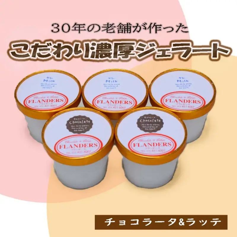 創業30年の老舗が作った濃厚なめらかジェラート　おすすめのラッテとチョコラータの5個入り / ジェラート アイス クリーム アイスクリーム おやつ チョコレート チョコ 【tecj1010】