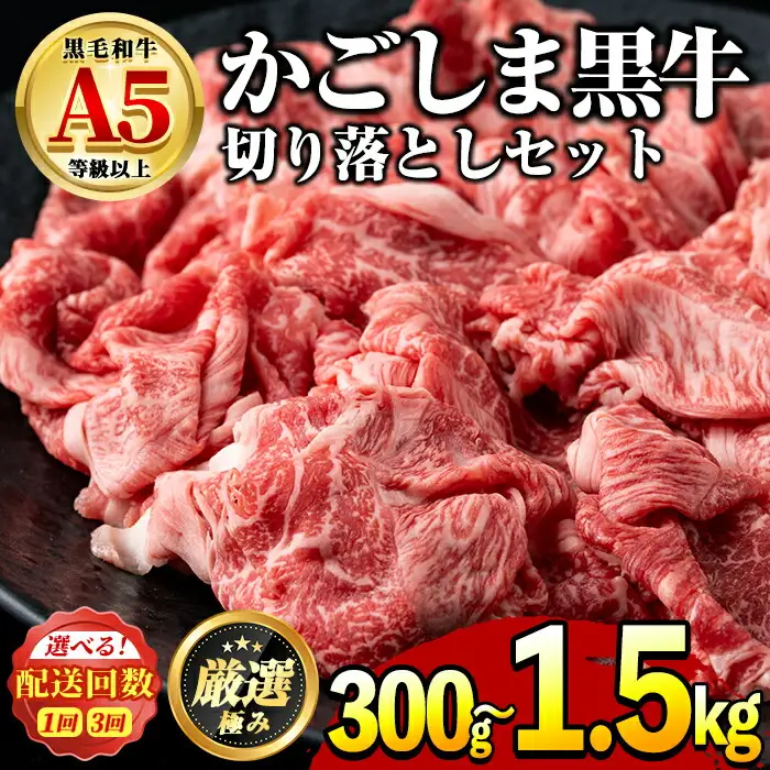 【0071724a】鹿児島県産黒毛和牛！A5等級の切り落とし(計約300g・150g×2P) 牛肉 肉 切落し 切り落し 和牛 冷凍 国産 お肉 牛丼 野菜炒め カレー 冷凍 【前田畜産たかしや】