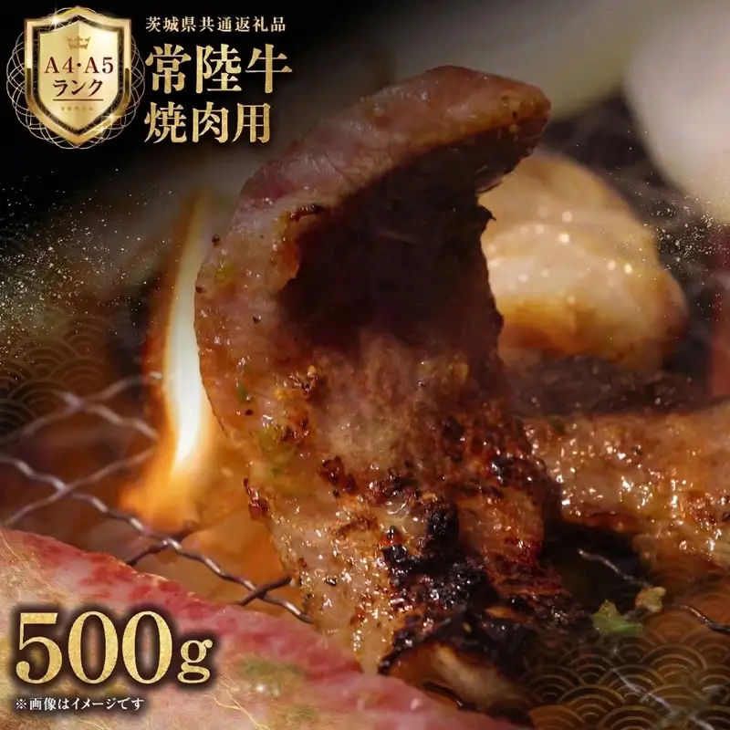【 常陸牛 】 焼肉用 500g 黒毛和牛 和牛 化粧箱入り
