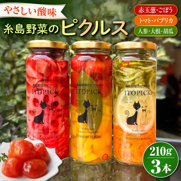 【ITOPICK】糸島野菜のピクルス3本セット 糸島市 / 糸島正キ [AQA098]