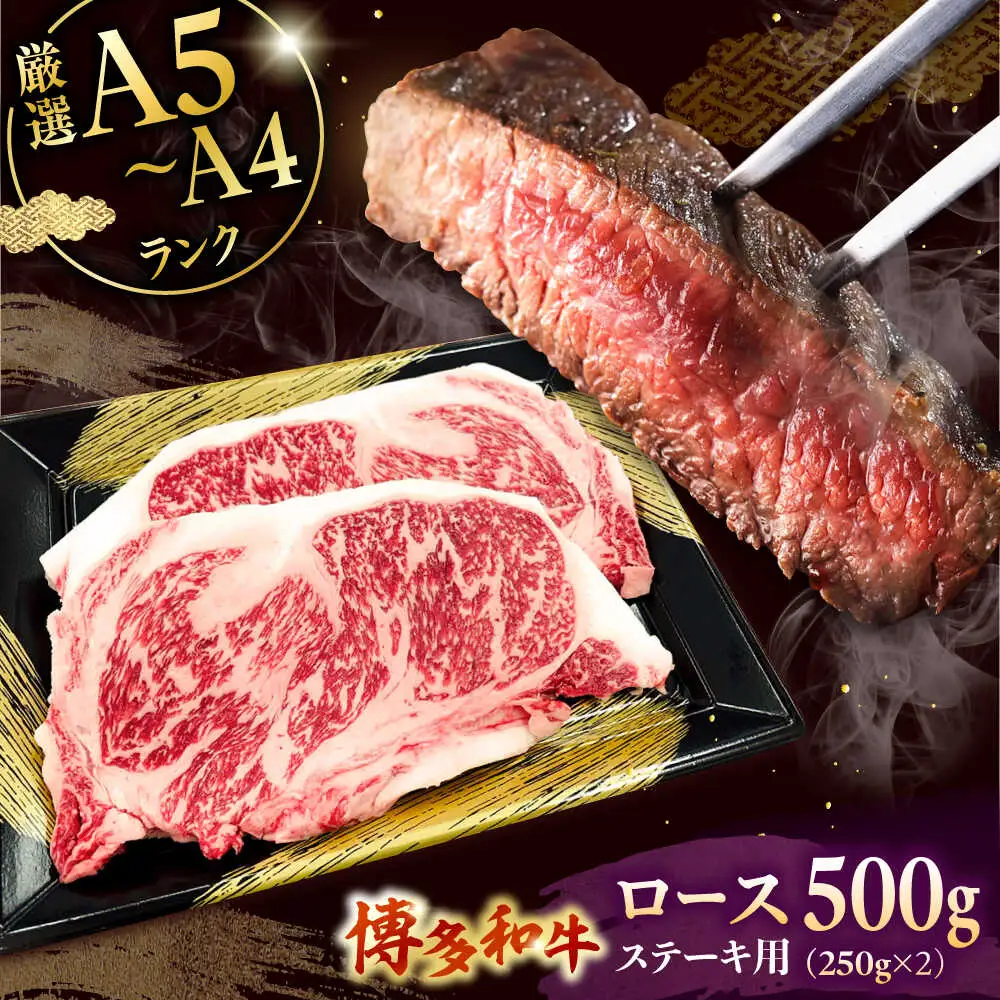 数量限定 博多和牛 ロースステーキ用 計500g 2枚入 [ADBZ049] ステーキ ロース 和牛 