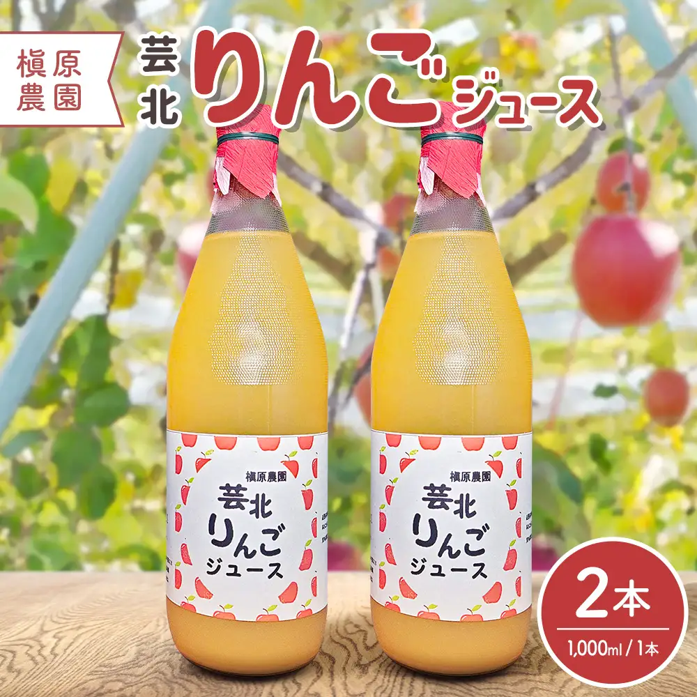 りんごジュース 芸北りんご 槇原農園 果汁100% ストレートジュース 1,000ml  2本_MA077_003