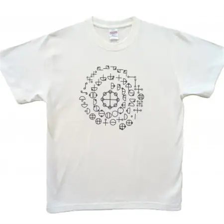Tシャツ カタカムナ 麻炭 白 (半袖 Sサイズ)【1619674】