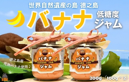 徳之島産完熟バナナ使用！低糖度の徳之島バナナジャム（100g×2） （ バナナ 島バナナ 完熟 ジャム パン 朝ごはん 果物 フルーツ 徳之島 奄美 鹿児島 美味しい キッチンこころ ）