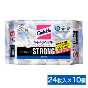 クイックルワイパー 立体吸着ウエット ストロング 香りが残らないタイプ 24枚入り×10個