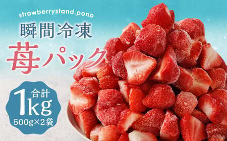 瞬間冷凍 苺 パック 1kg 500g×2袋 ／ あまおう 苺 果物 フルーツ 冷凍