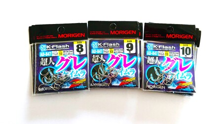 もりげん(MORIGEN)　釣針　超人グレ　ケイムラ　9枚セット(8号・9号・10号/各3枚) ［ 釣り　釣り針　海釣り］