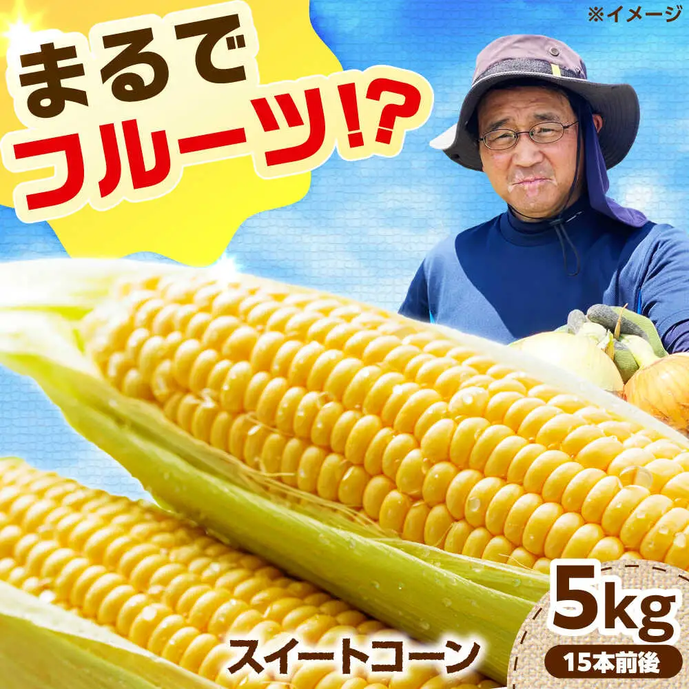 【6月以降発送予定】スイートコーン 5kg/15本前後[AOCS028]