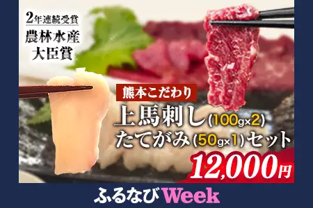【ふるなびWEEK対象】馬刺し 上赤身200g たてがみセット50g 馬刺し