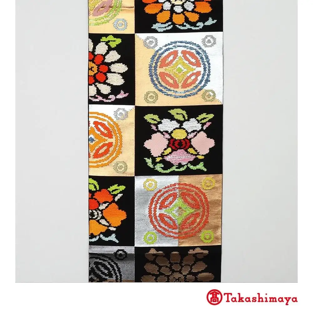 【龍村美術織物】龍村錦帯 袋帯 遠州七宝錦 黒【高島屋選定品】