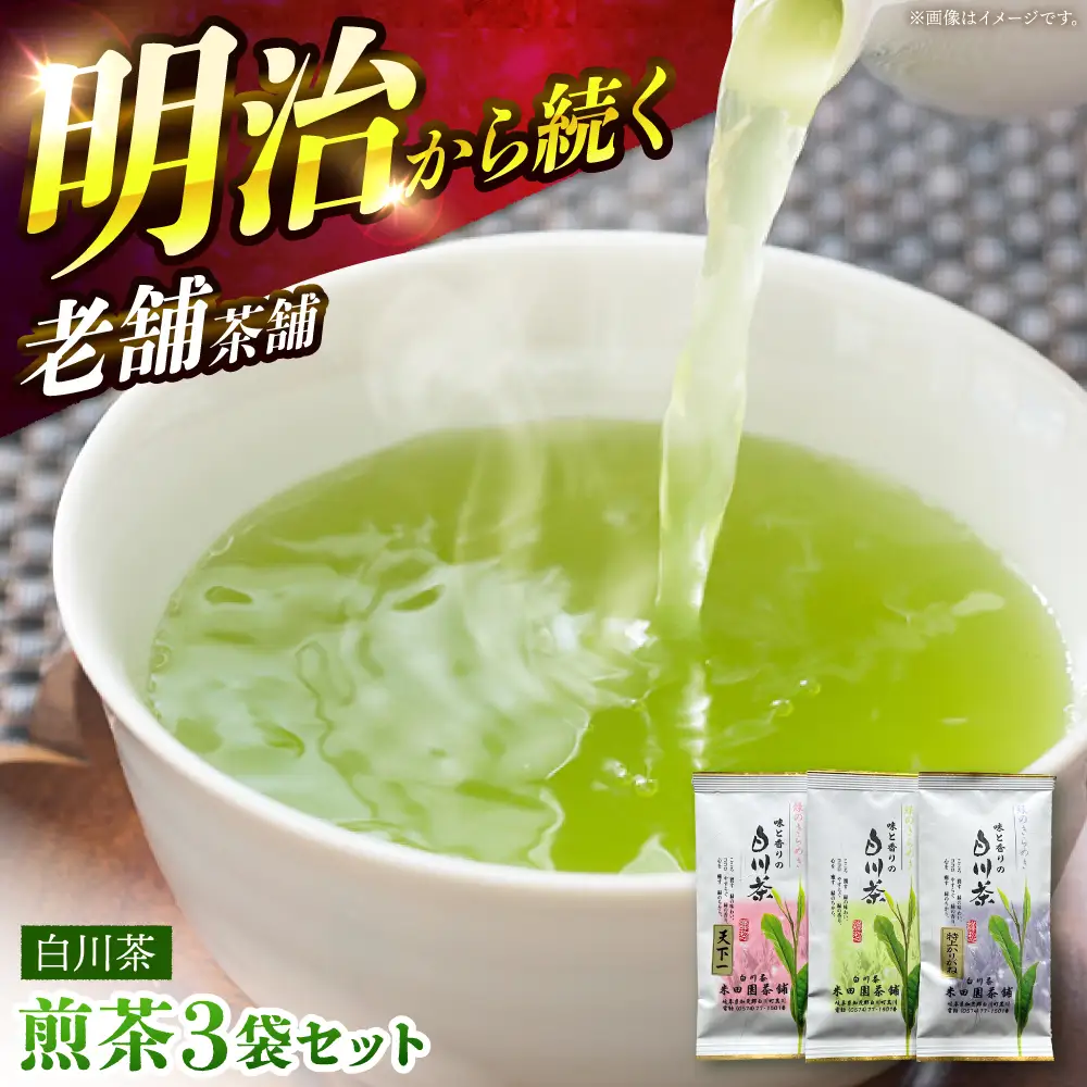白川茶 煎茶セット 80g×3袋 / 米田園茶舗 [AWAK001]