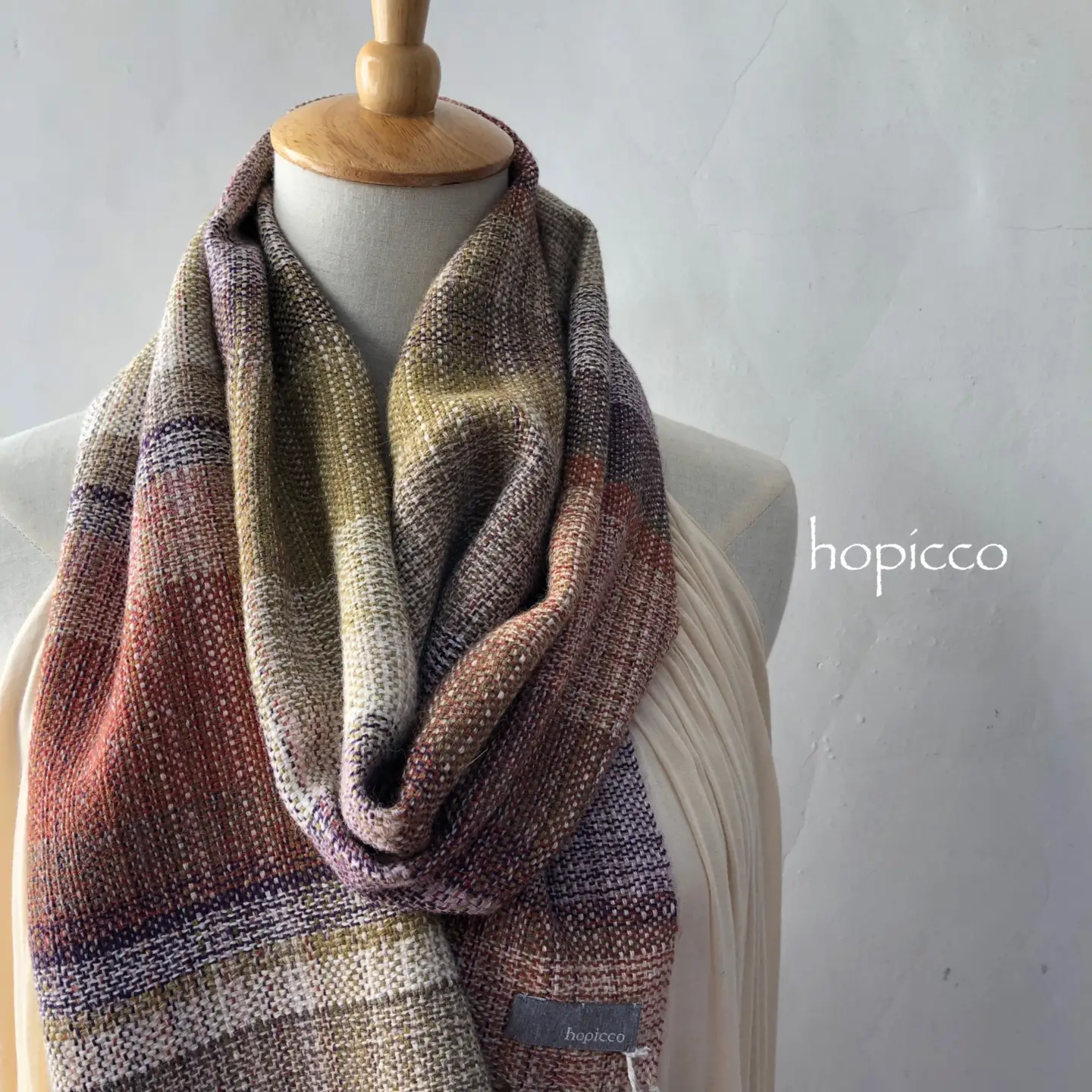 ストール（カシミヤ）20cm×160cm 茶系 合同会社工藝舎 75-003