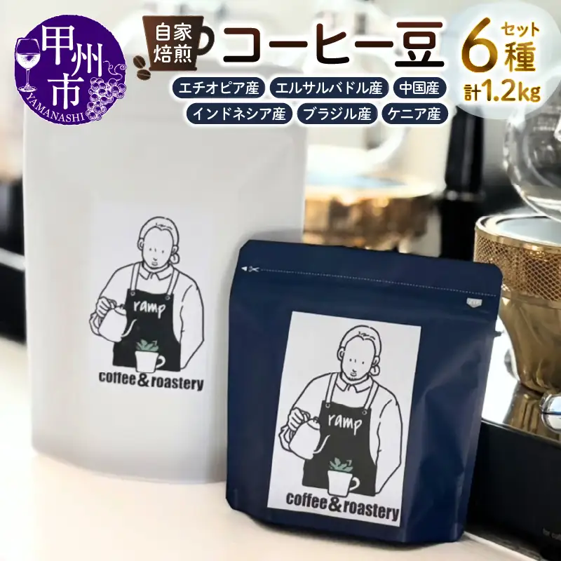【ramp】自家焙煎 コーヒー豆 6種類 各200g 計1200g（MG）H-1560