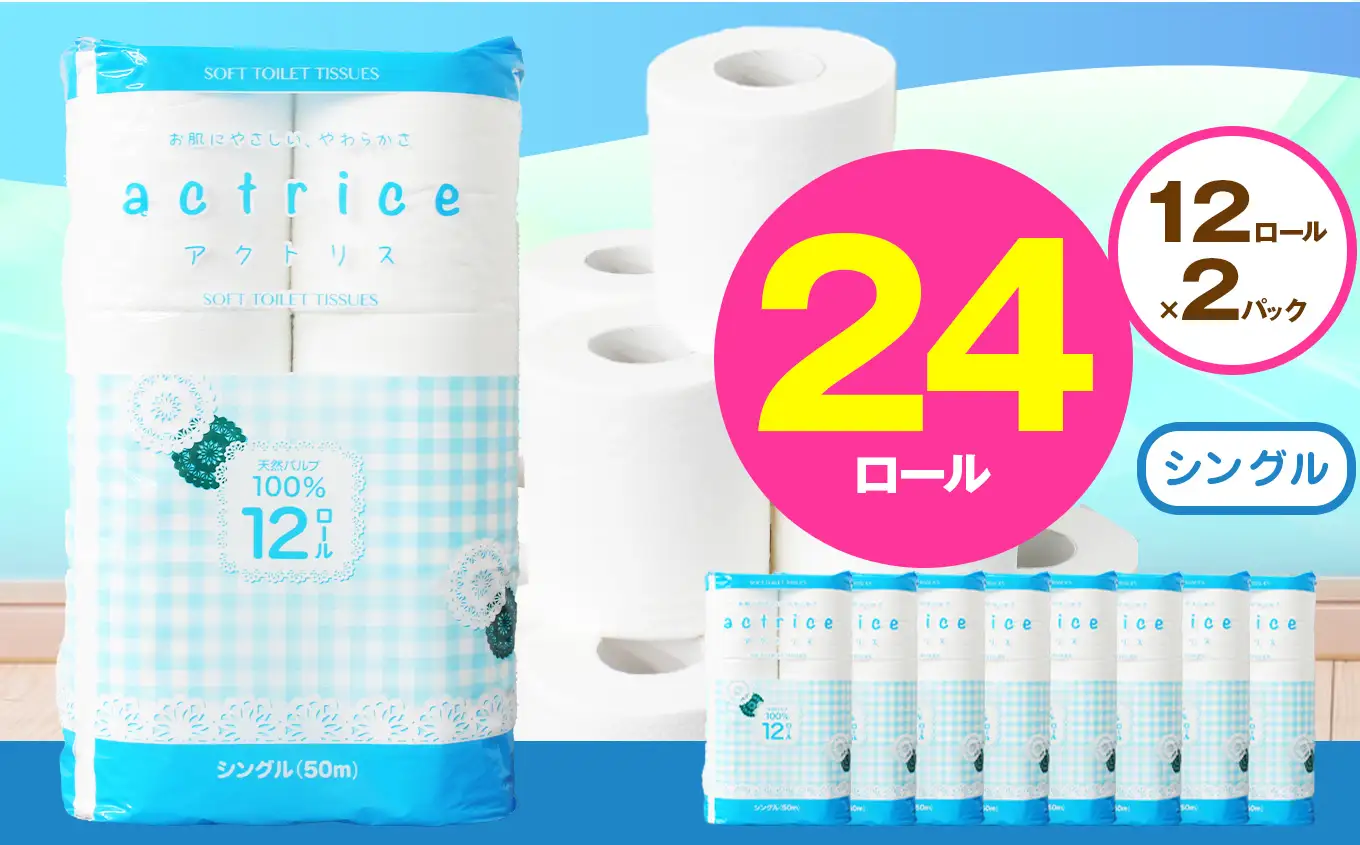  トイレット ペーパー シングル 12ロール入り 2パック TH  | 栃木県 下野市