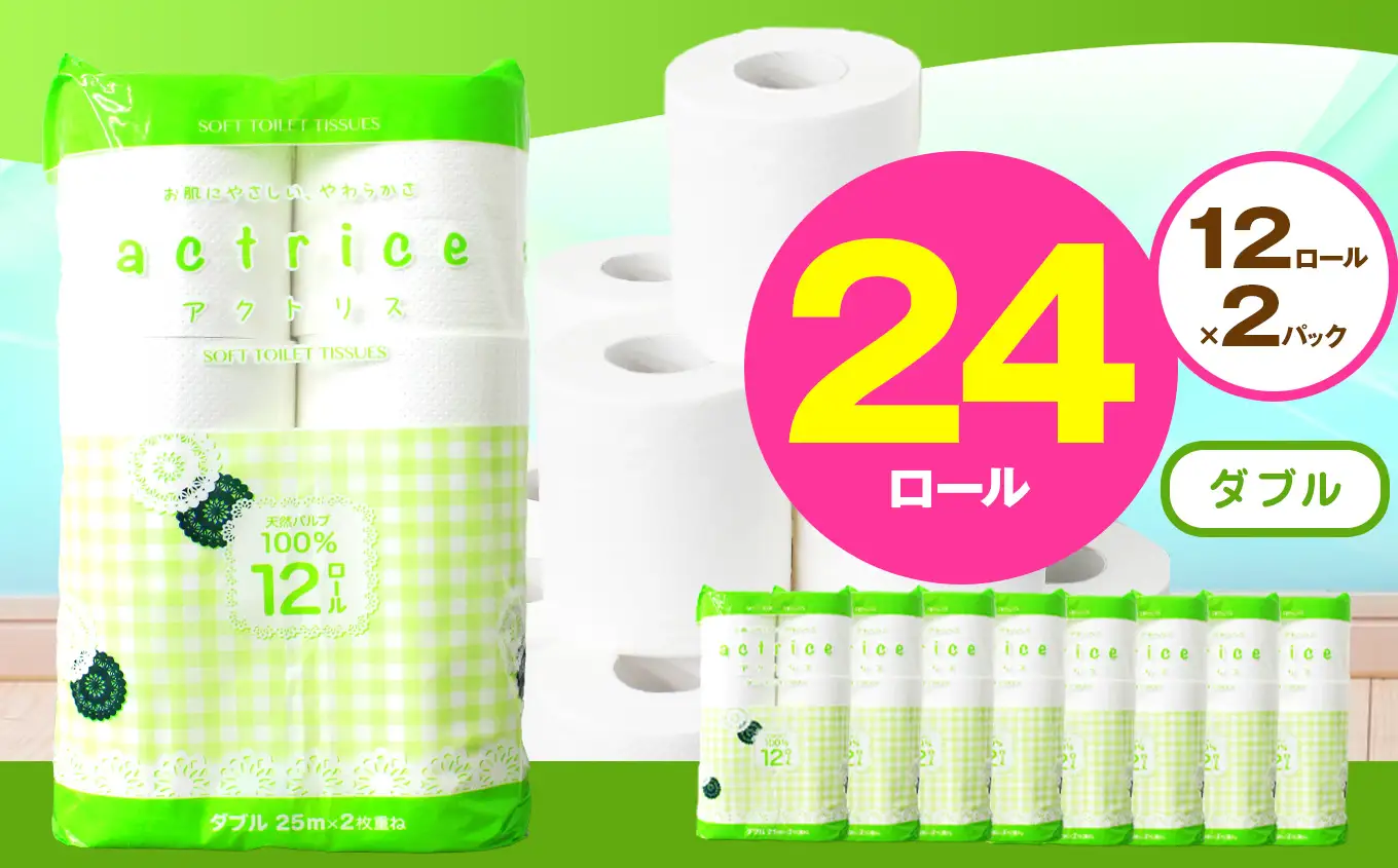  トイレット ペーパー ダブル 12ロール入り 2パック TH   | 栃木県 下野市