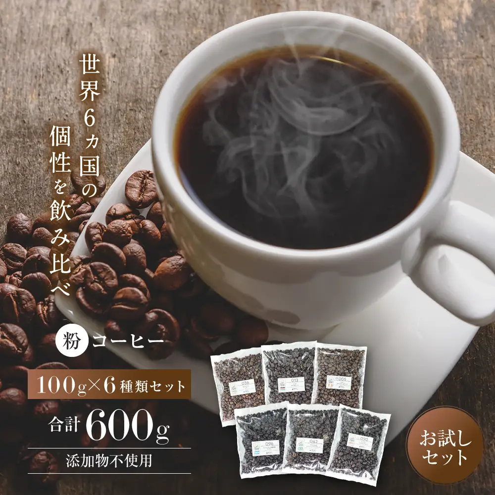 【粉】コーヒー 100g×6種類セット 注文後焙煎 コーヒー