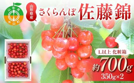 《2027年発送先行予約》さくらんぼ佐藤錦 約700g（約350g×2P） L以上化粧箱 果物 くだもの フルーツ 夏果物 サクランボ F4A-0947
