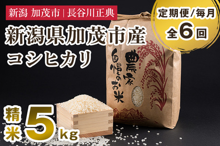 【定期便6ヶ月毎月お届け】新潟県加茂市産コシヒカリ 精米 5kg