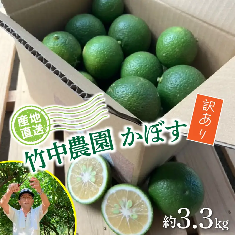 【先行予約】【訳あり】【選べる容量】農家直送！竹中農園 かぼす 約3.3kg_2473R-2