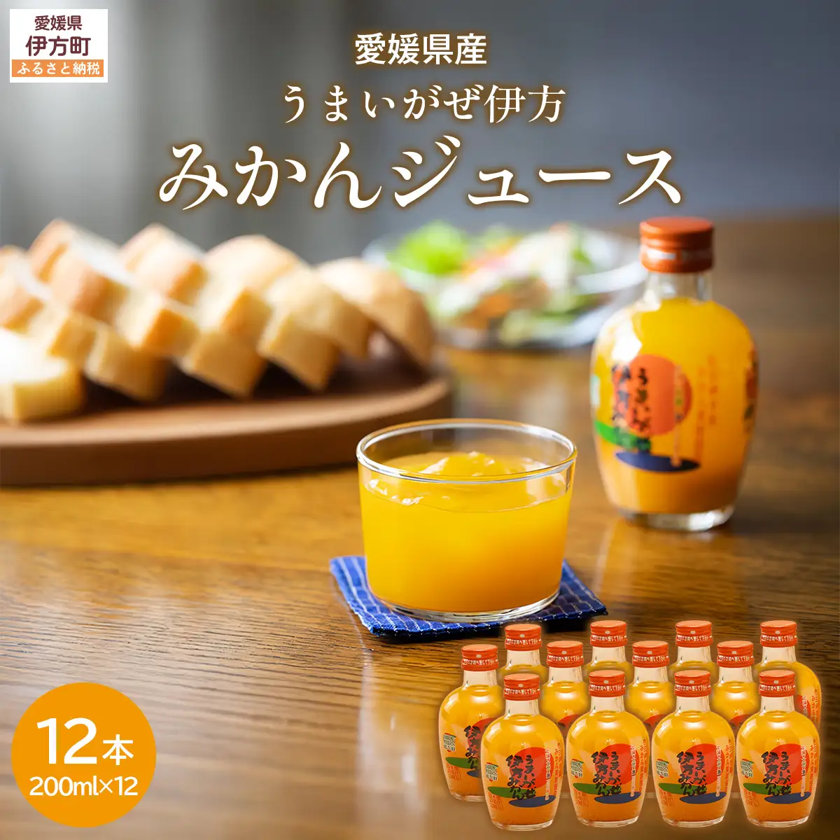 【愛媛県産】うまいがぜ伊方みかんジュース（200ml×12本） ストレート果汁100％ 【 ふるさと納税 人気 おすすめ ランキング みかん ミカン 蜜柑 ジュース みかんジュース ミカンジュース クリエイト伊方 愛媛県 伊方町 送料無料 】 IKTI006