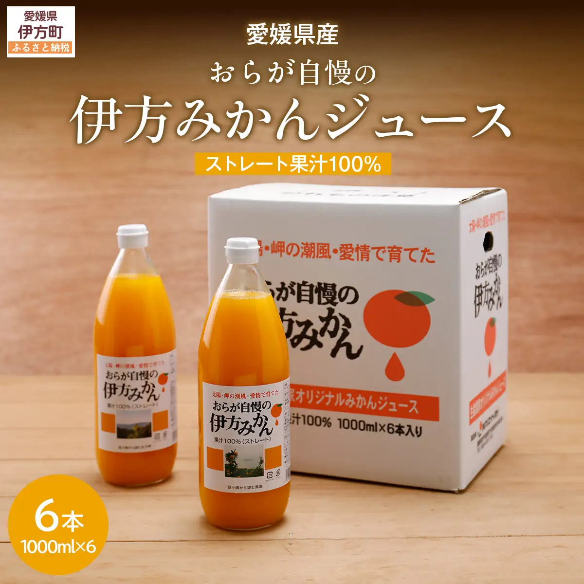 【愛媛県産】おらが自慢の伊方みかんジュース（1000ml×6本）ストレート果汁100％ 【ふるさと納税 人気 おすすめ ランキング みかん ミカン 蜜柑 ジュース みかんジュース ミカンジュース クリエイト伊方 愛媛県 伊方町 送料無料】 IKTI008