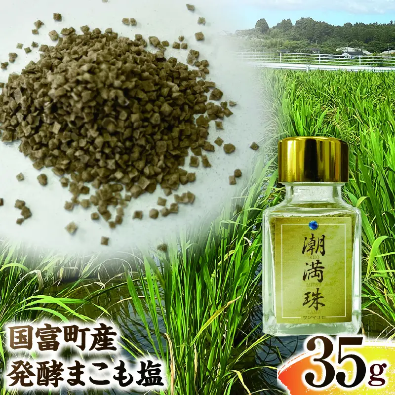 国富町産 発酵まこも塩  35g(35g×1) 塩 しお 真菰 まこも まこも塩 潮満珠 料理用塩 調味料 清め塩 普段使い 贈答 贈り物 ギフト プレゼント _b0938_sm