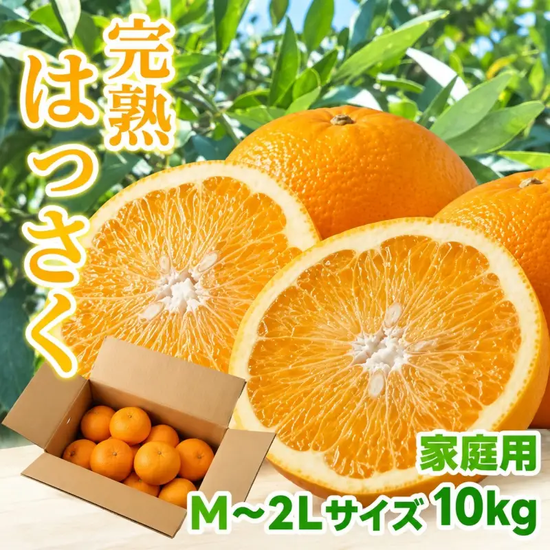 タカじいの 完熟 さつき はっさく家庭用 10kg (M～2Lサイズ) / 八朔 訳あり 和歌山 有田 柑橘 ※2027年4月上旬〜4月下旬に順次発送【krs022-c-10】