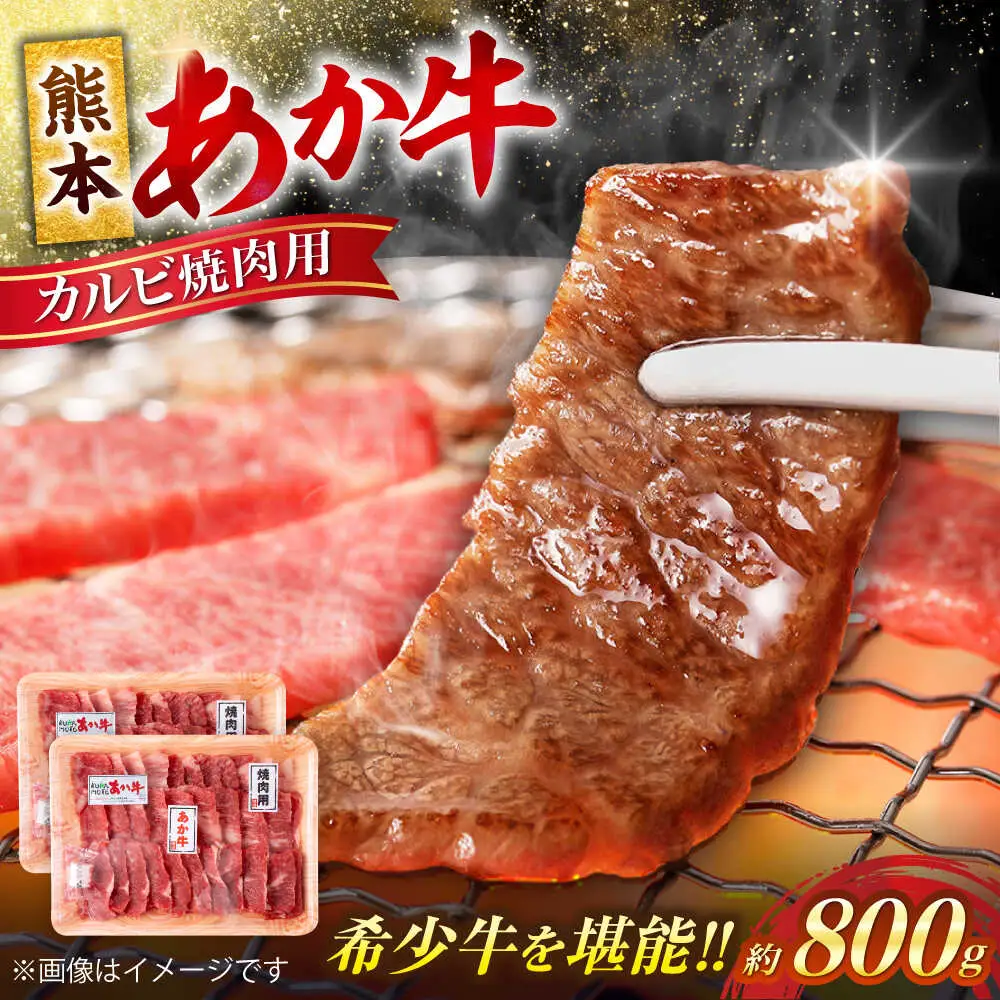 熊本 赤牛 カルビ 焼肉用 約800g 焼肉 [AYCB032]