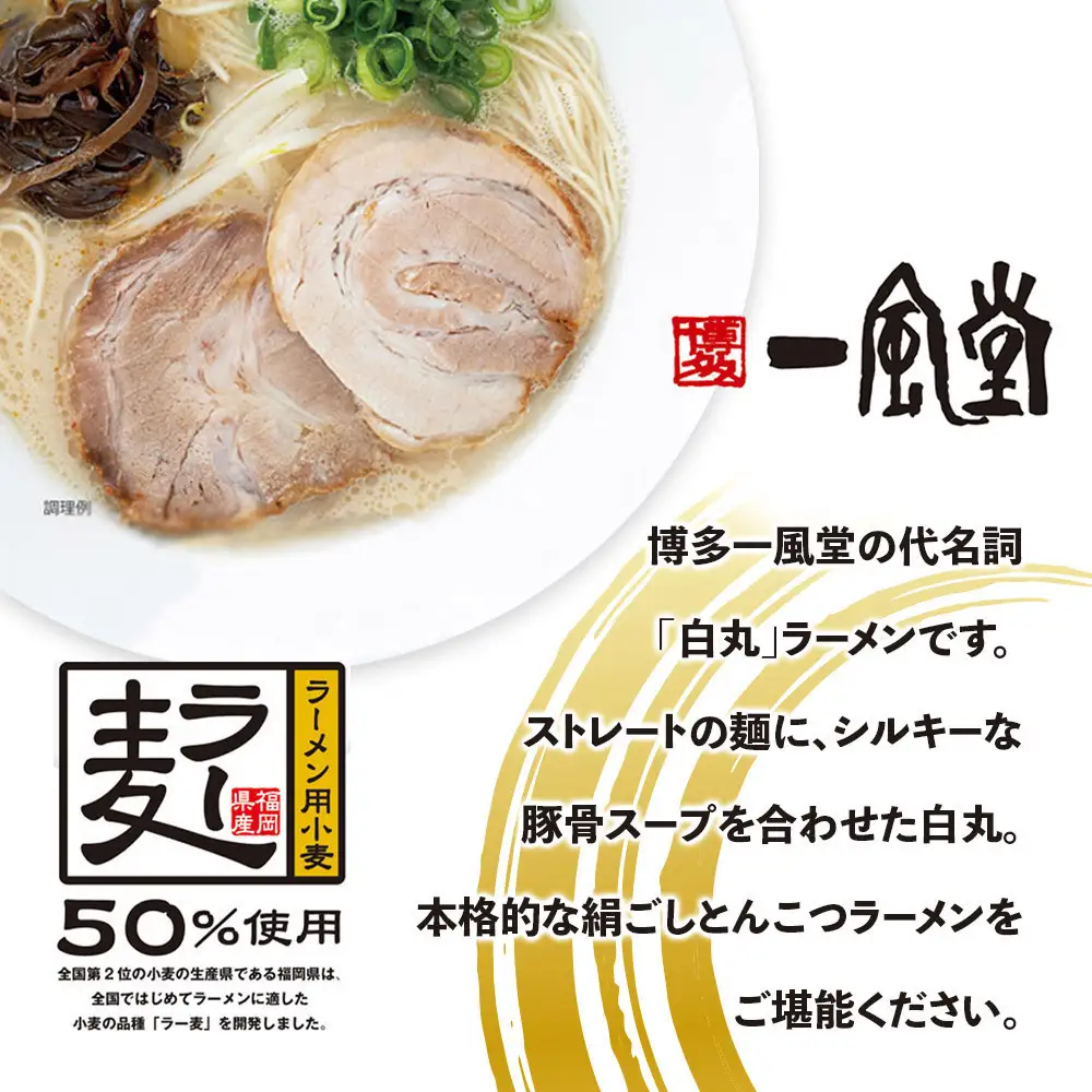 一風堂白丸ラー麦麺セット（6食）豚骨ラーメン