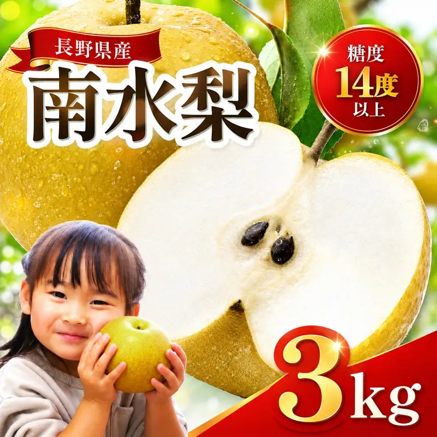 梨 南水 糖度14度以上 約3kg 【2026年9月中旬～発送】
