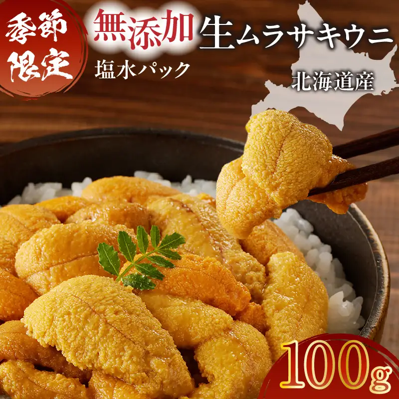 無添加 生ムラサキウニ 塩水パック 100g T032-004 雲丹 海産物 季節限定