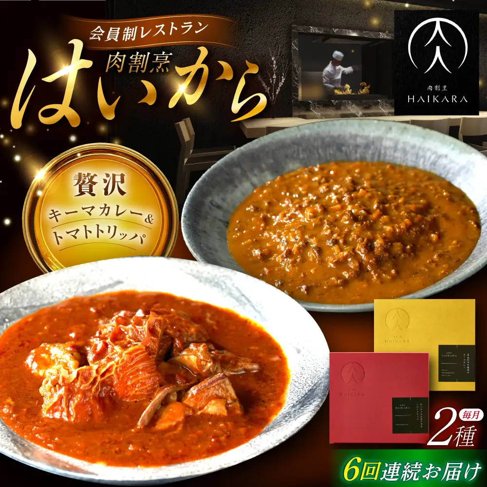 【6回定期便】『黒毛和牛の挽肉のキーマカレー』『牛ハチノスとギアラのトマトトリッパ』[AUFI045]レトルトレトルトレトルトレトルトレトルト