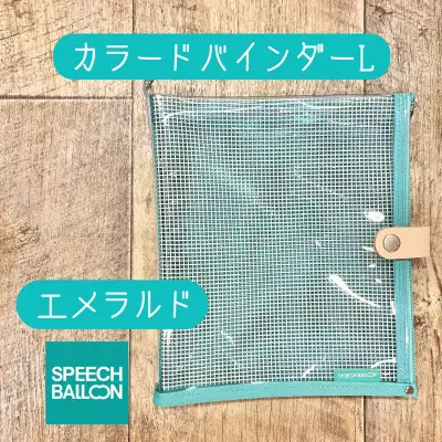 手帳 表紙がポーチになった カラードバインダー L エメラルド