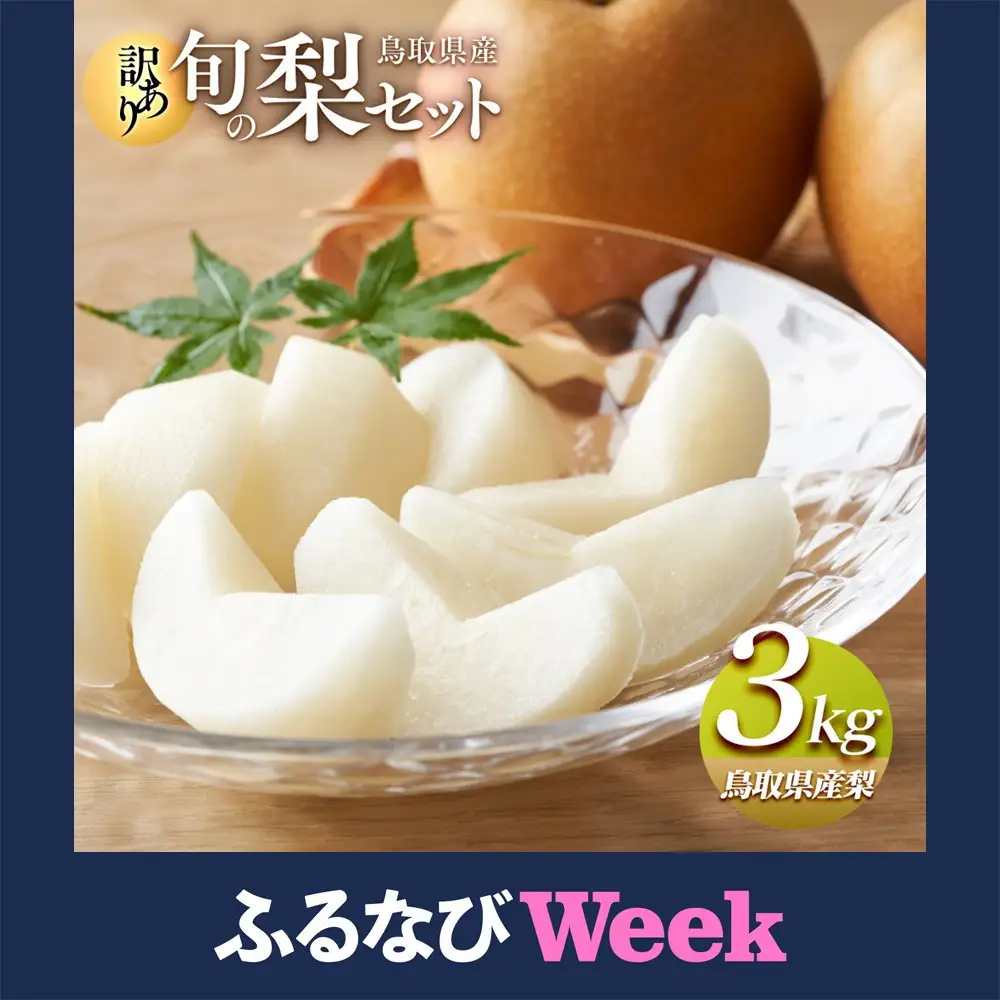 【ふるなびWEEK対象】【訳あり】鳥取県産旬の梨セット 3kg 梨