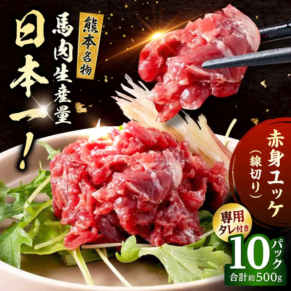 馬刺し 赤身ユッケ 10個セット 約500g ユッケ[AYAF023]