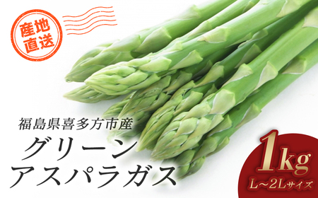 グリーンアスパラガス 1kg（2L、L込）　【07208-0690】