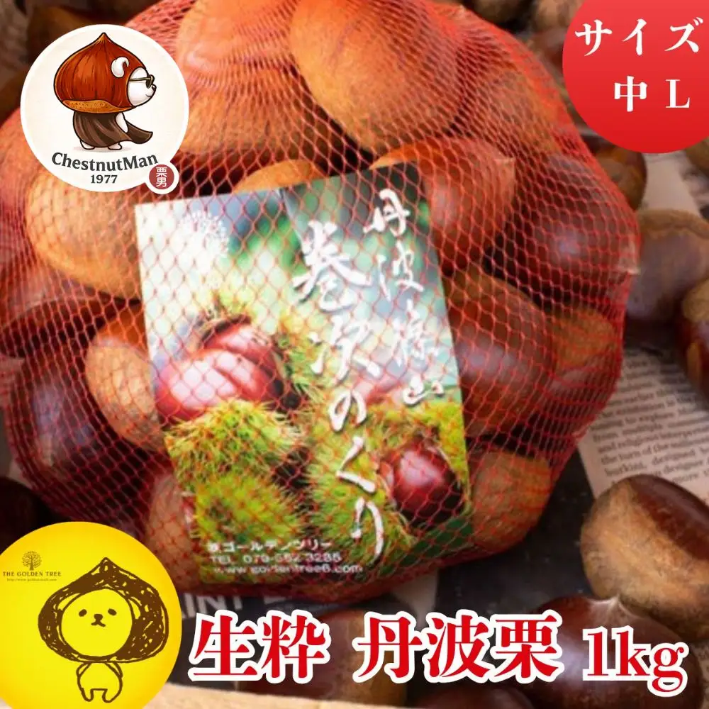 丹波栗【10月中旬以降発送】生粋丹波栗 巻次のくり 中 L 1.0kg 丹波栗