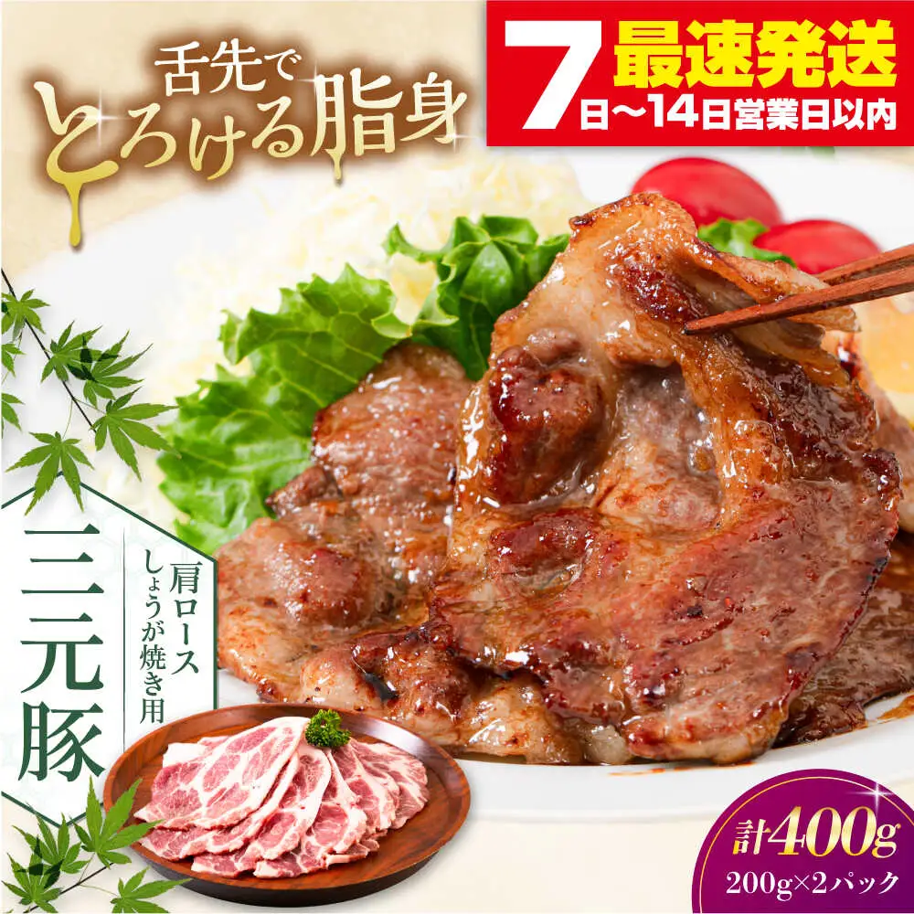 平田牧場 肩ロース しょうが焼き用 400g (200g×2P) [AJAP129] 肩ロース