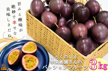 【今が旬！】 徳之島 幸（こう）果樹園さんのパッションフルーツ（3kg）（ フルーツ 果物 旬 スイーツ 島 いいね 大容量 家族 夏 パッション 果樹 徳之島 奄美 鹿児島 幸果樹園)