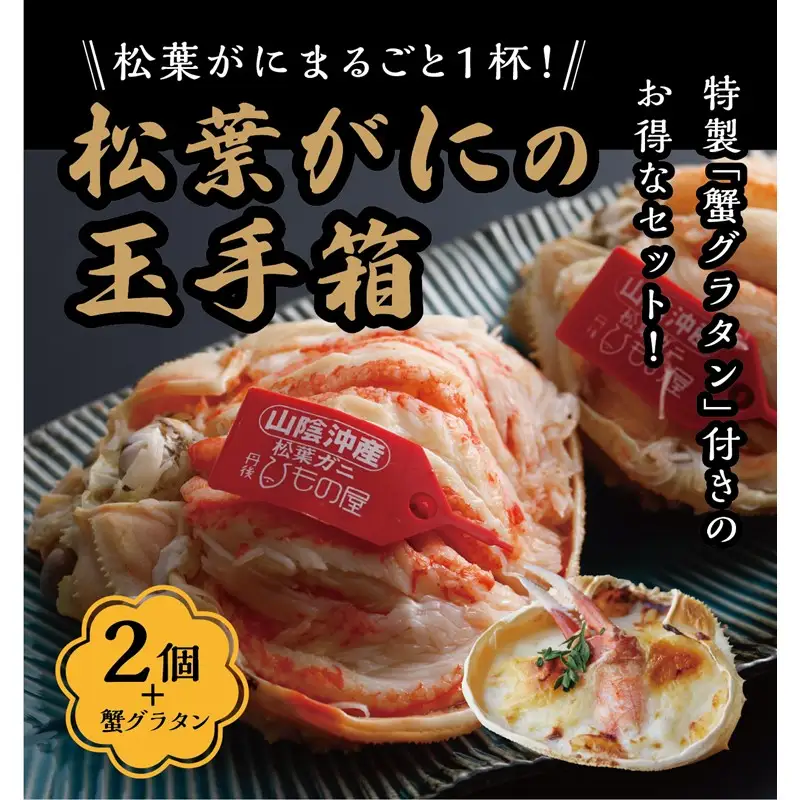 松葉ガニ玉手箱 2個セット（ガニグラタン/かに酢付き） かに 蟹 松葉ガニ 蟹グラタン かに酢
