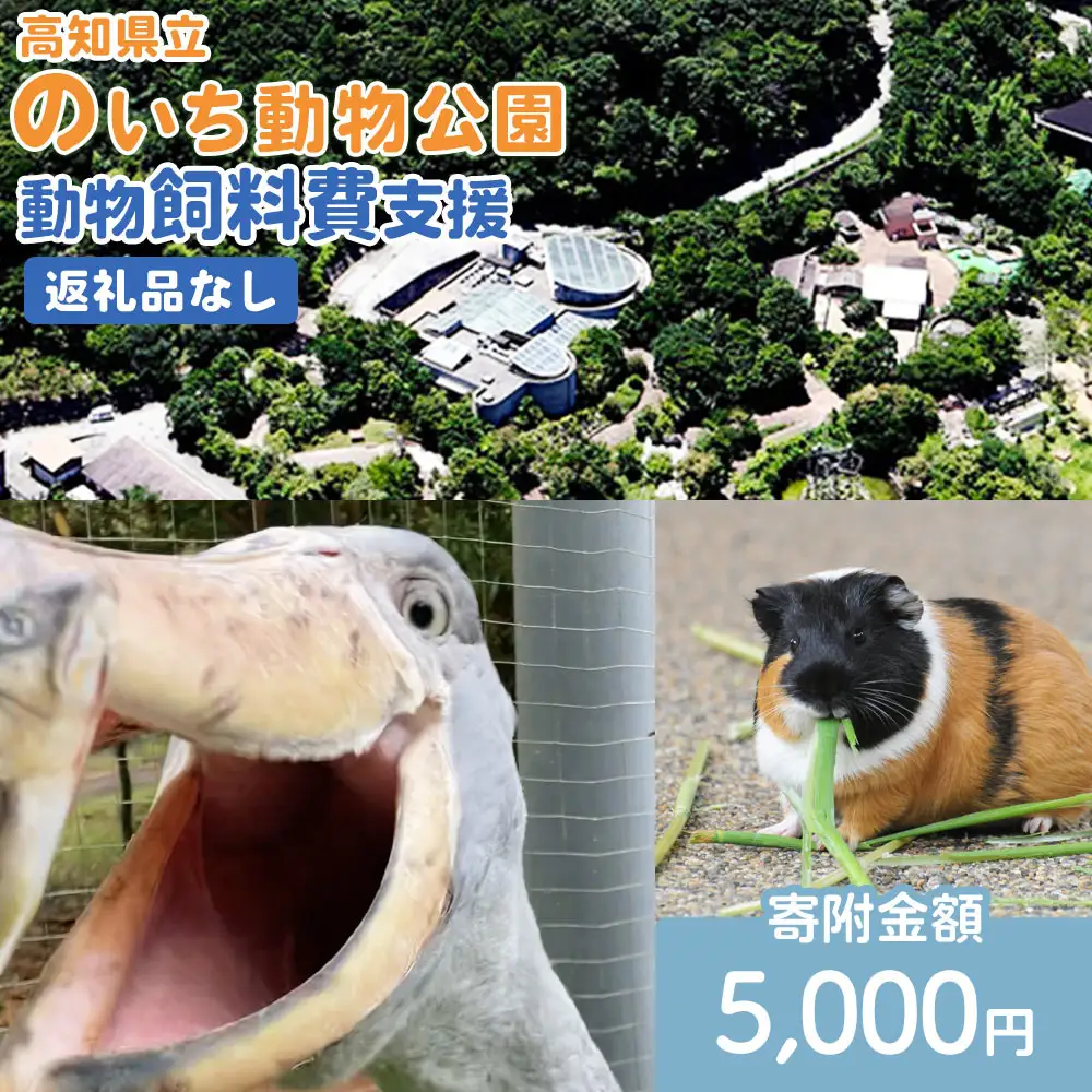 【返礼品なし】高知県立のいち動物公園 動物支援(飼料費支援) 5,000円 ni-0005