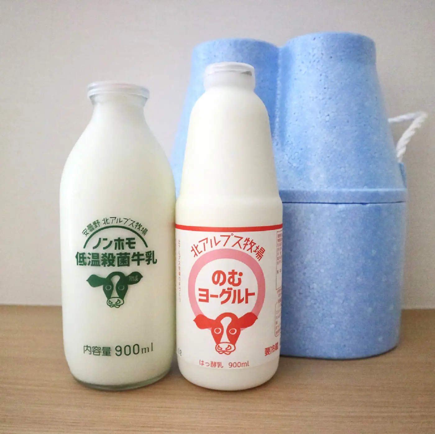 北アルプス牧場　ノンホモ低温殺菌牛乳とのむヨーグルトセット（各１本セット）