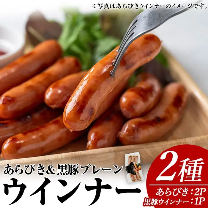 ウインナー セット(2種・あらびき 2P、ナンチク の 黒豚 MEGUMI プレーン1P) 豚肉【ナンチク】A777