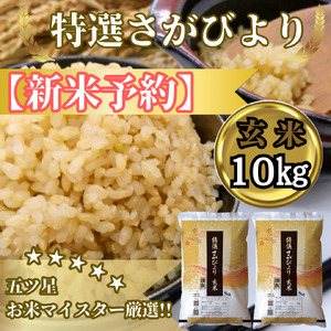CIC37_『新米予約』令和７年産　特選さがびより【玄米】10㎏(５㎏×２袋)　※新米収穫後11月以降発送