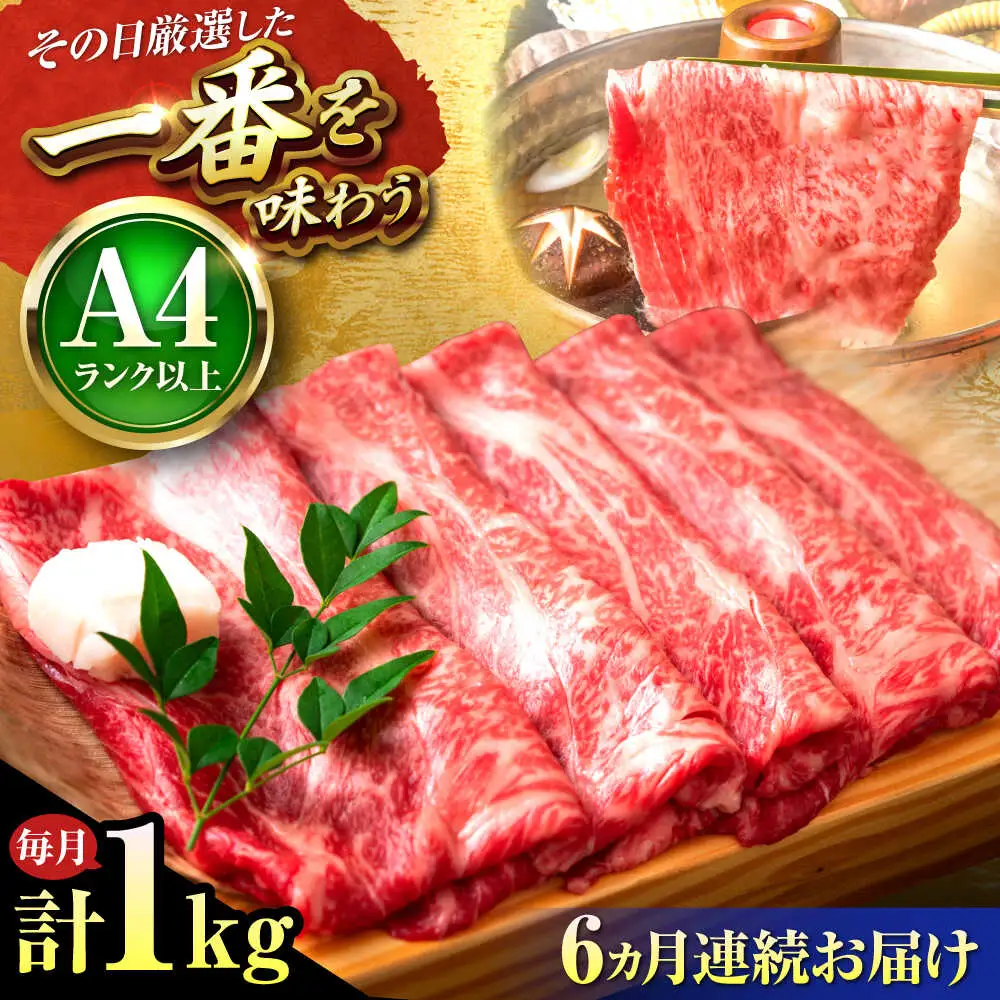 【全6回定期便】博多和牛うす切り 1kg[BGAB072] 薄切り スライス 牛肉 定期便