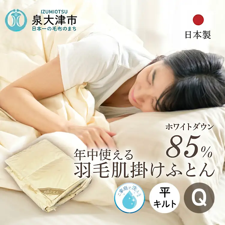 ご家庭で手洗いできる 羽毛肌掛けふとん クイーン（約210×210㎝） | 掛け布団 掛け布団 掛け布団 掛け布団 掛け布団